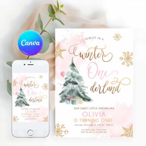 Winter Invitation, Winter ONEderland Birthday Invitation