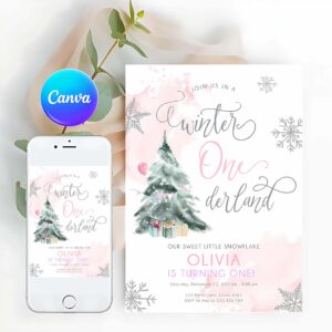 Winter Invitation, Winter ONEderland Birthday Invitation