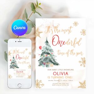 Winter Invitation, Winter ONEderland Birthday Invitation