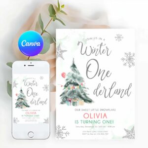 Winter Invitation, Winter ONEderland Birthday Invitation