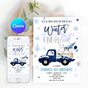 Winter Invitation, Winter ONEderland Invitation
