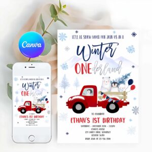 Winter Invitation, Winter ONEderland Invitation