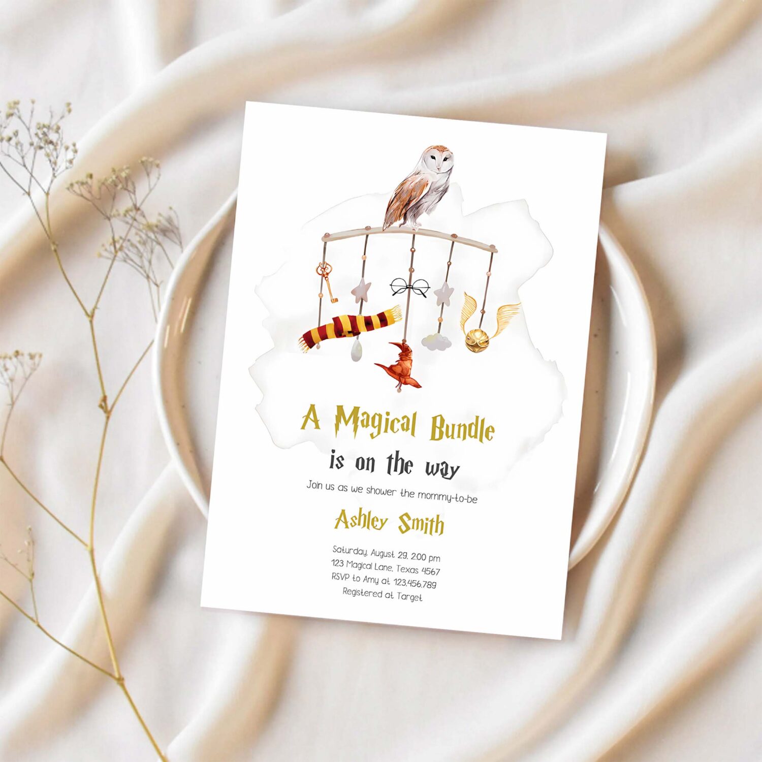 Editable wizard baby shower invitation magical bundle shower invite school wizardry sprinkle download printable template digital corjl 0440 1