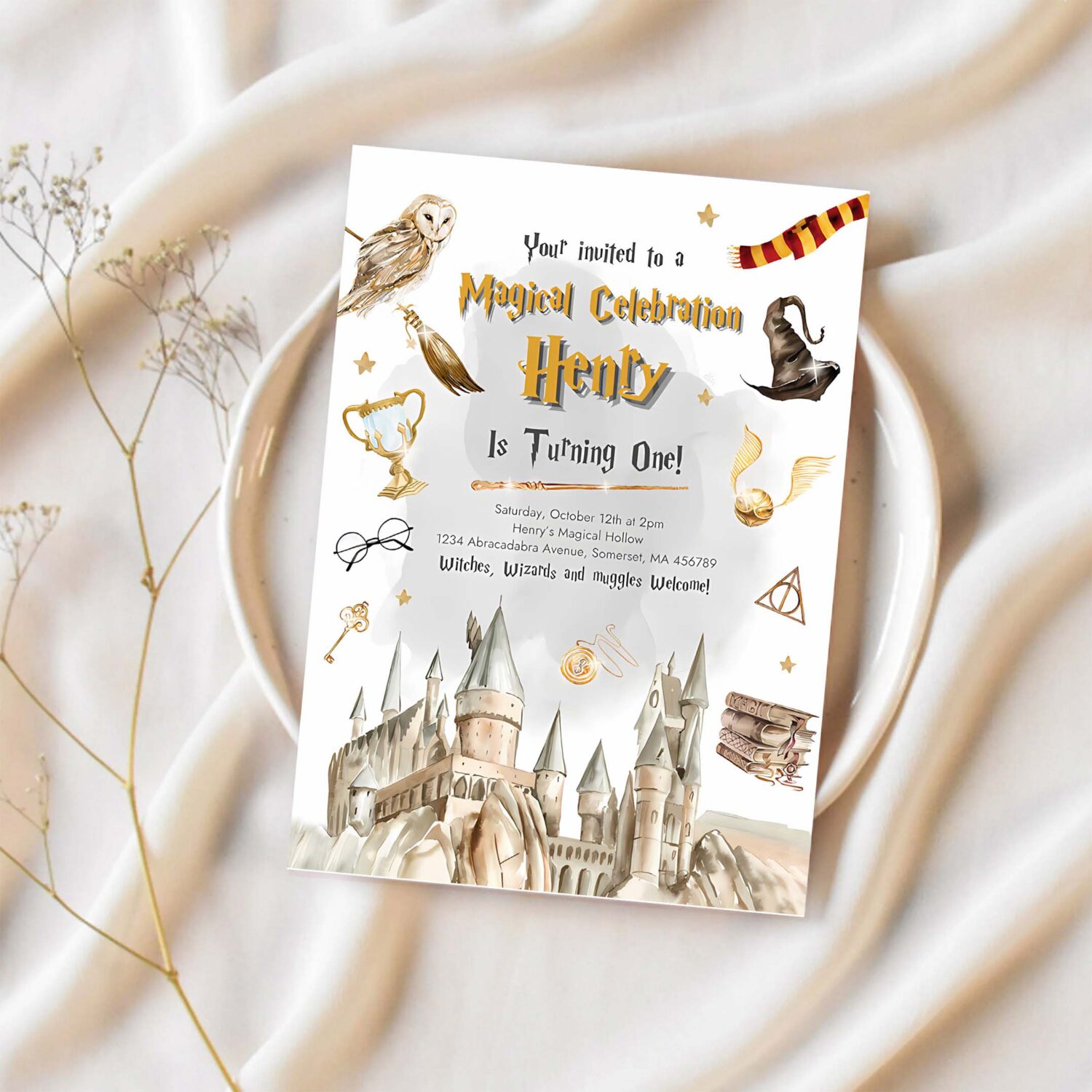 Editable wizard birthday invitation magical wizardry school birthday party witches wizard magical birthday party 1