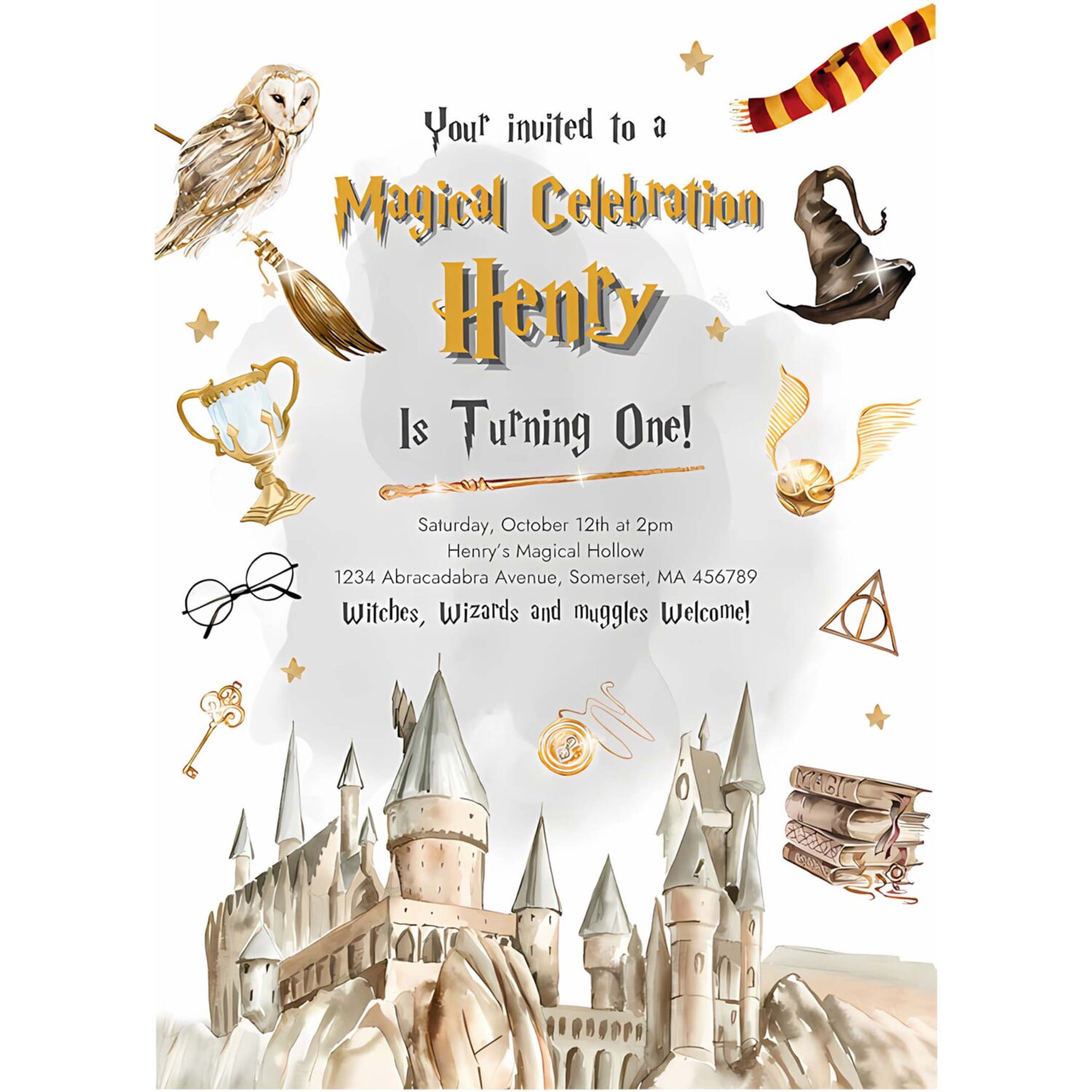 Editable wizard birthday invitation magical wizardry school birthday party witches wizard magical birthday party 4