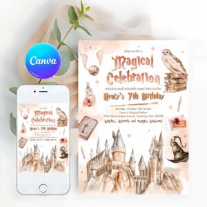 Wizard Invitation, Wizard Birthday Party Invitation