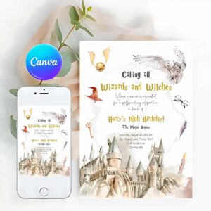 Wizard Invitation, Wizards Witches Birthday Invitation