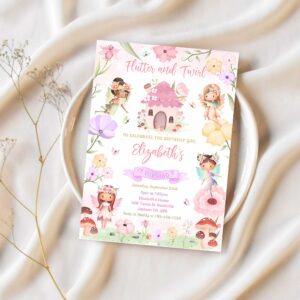 Fairy birthday girl invitation fairy birthday invitation fairy invitation 1