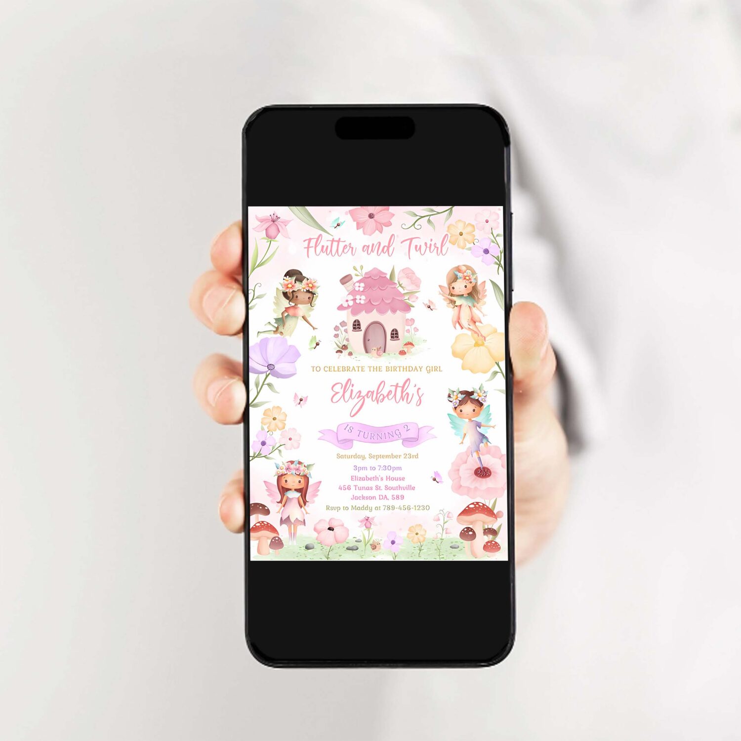 Fairy birthday girl invitation fairy birthday invitation fairy invitation 2
