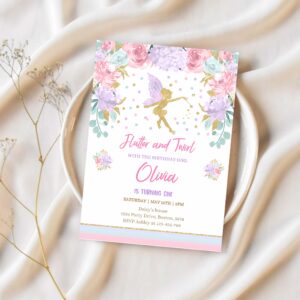 Fairy invitation fairy birthday invitation whimsical enchanted pixie party magical floral fairy party 1