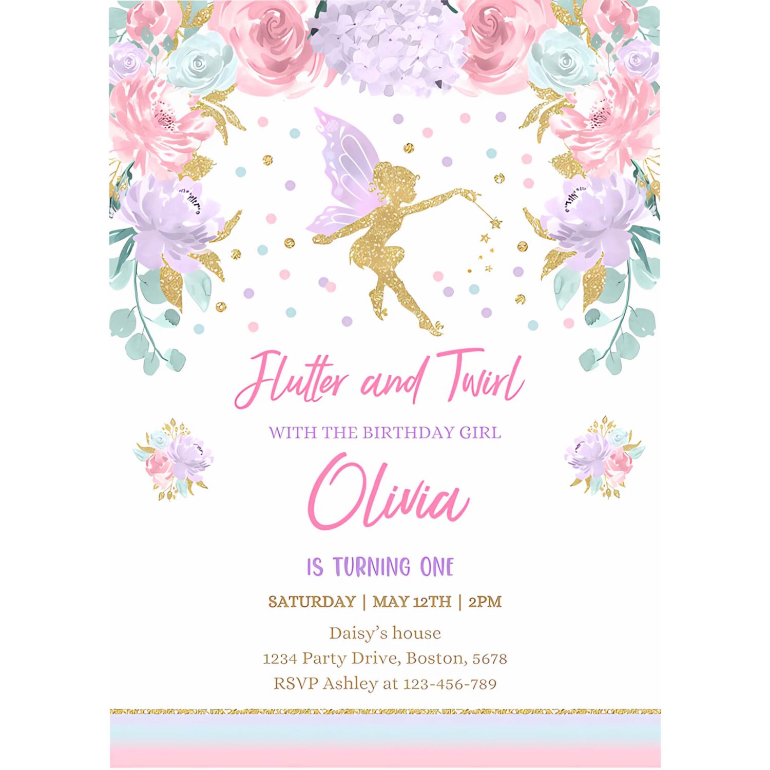 Fairy invitation fairy birthday invitation whimsical enchanted pixie party magical floral fairy party 4