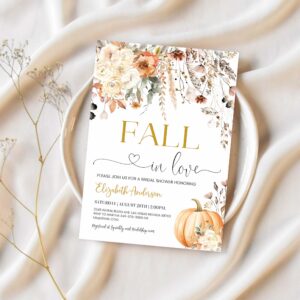 Fall in love bridal shower invitation editable fall floral bridal shower invite bridal brunch 1