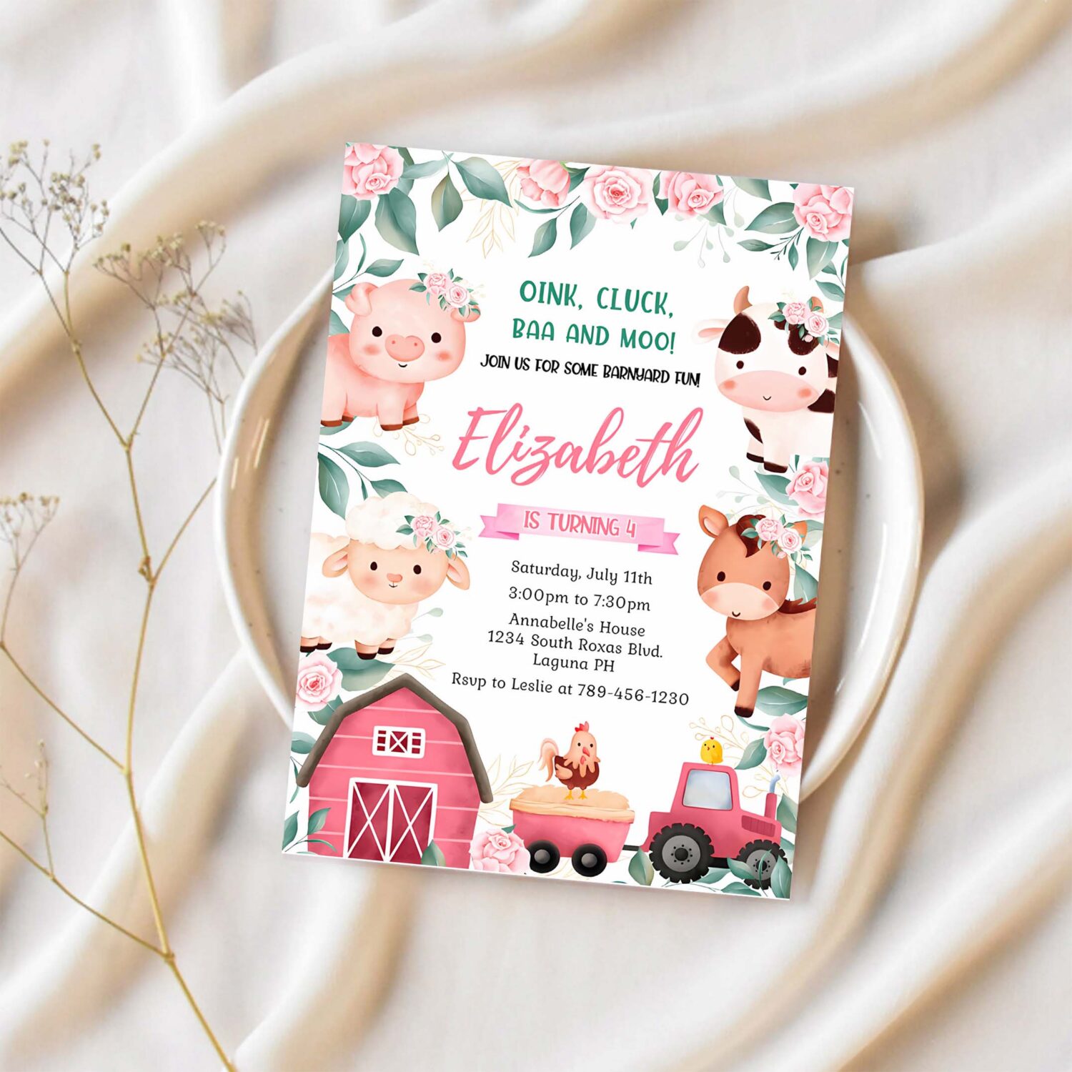 Farm birthday invitation template farm animals birthday invitation farm thank you tag barnyard animal invitation farm invitation 1