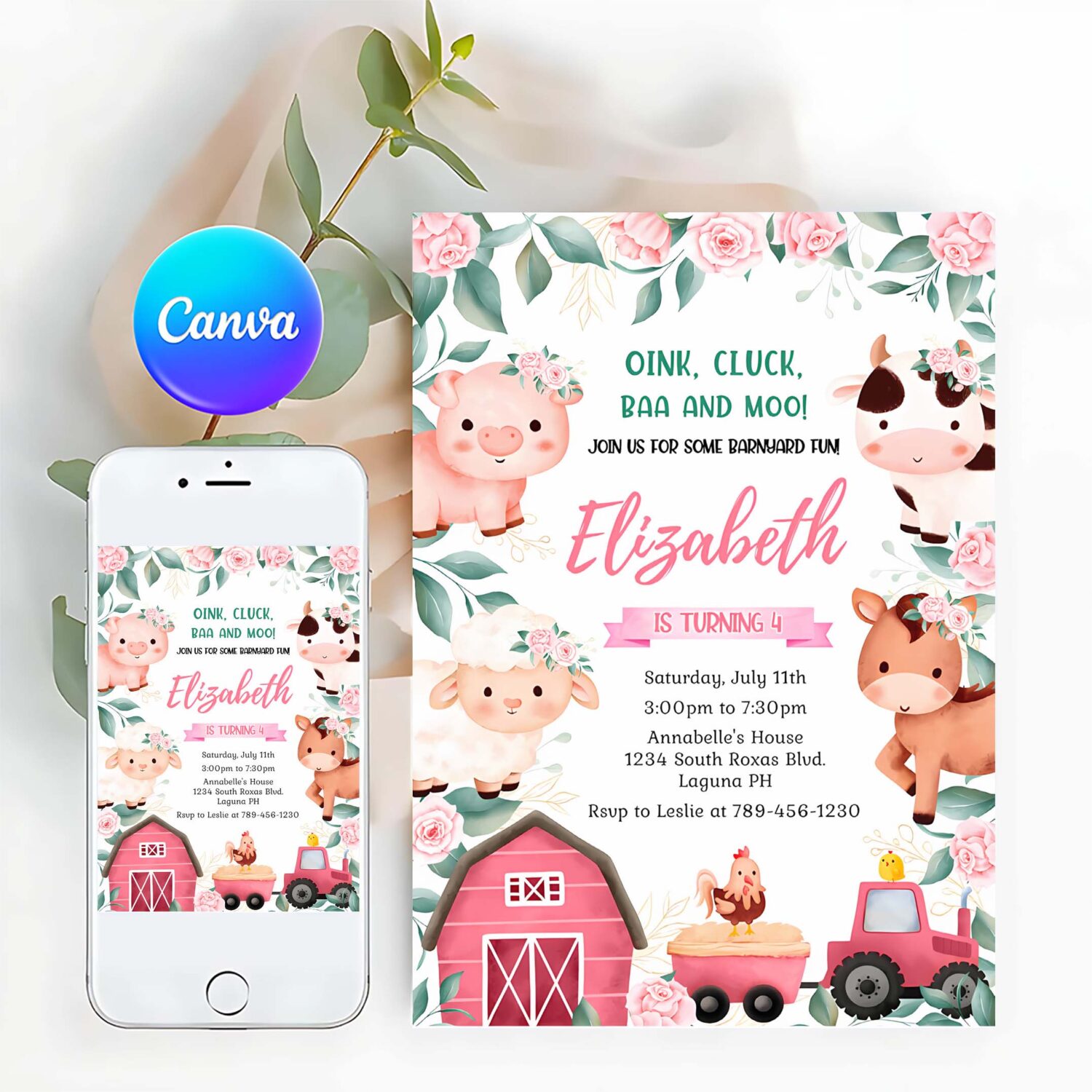 Farm birthday invitation template farm animals birthday invitation farm thank you tag barnyard animal invitation farm invitation