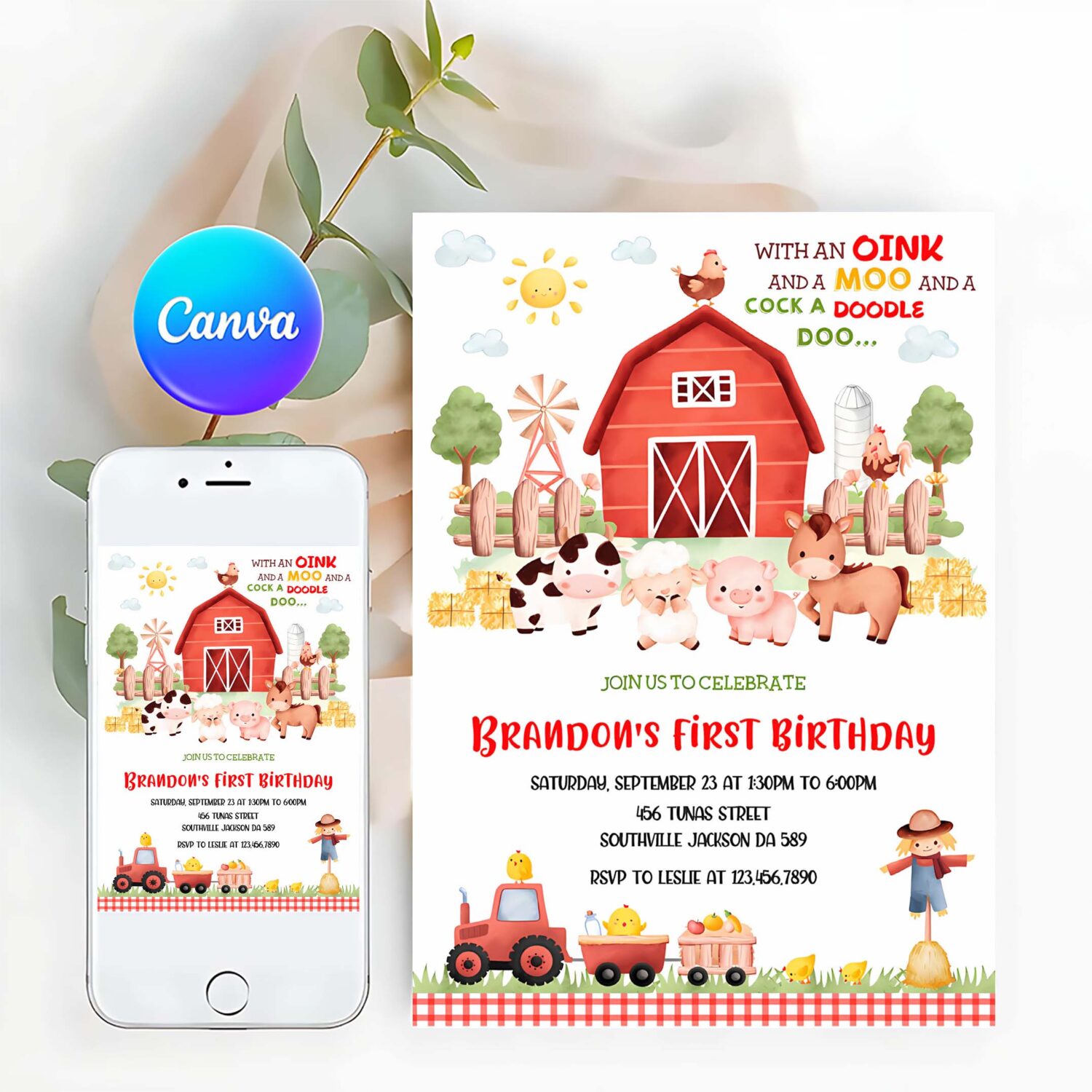 Farm birthday invitation template farm animals birthday invitation farm thank you tag barnyard invitation farm invitation