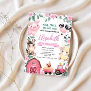Farm birthday party invitation farm birthday invite barnyard printable 1