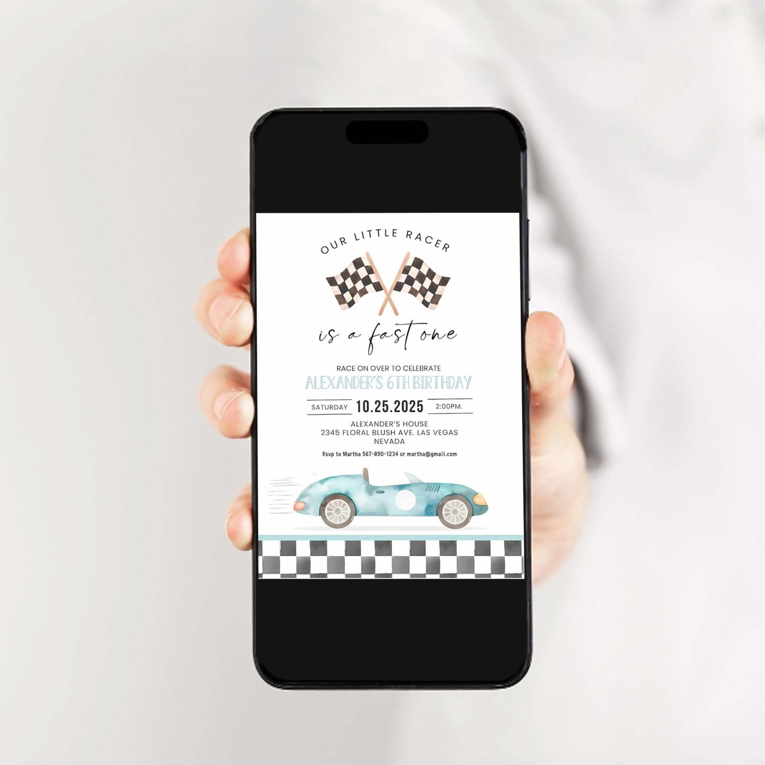 Fast one birthday invitation race car 1st birthday invite racing car vintage racecar 2