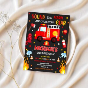 Firetruck invitation fire truck birthday invitation firetruck invitation 1