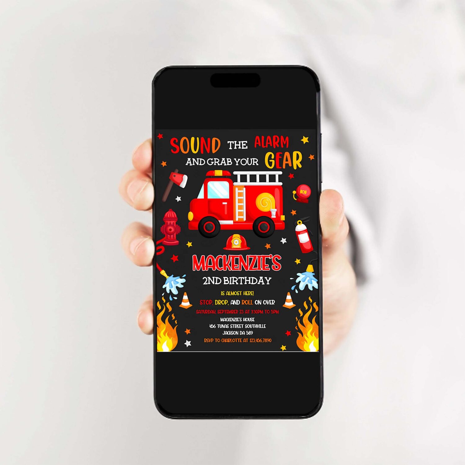 Firetruck invitation fire truck birthday invitation firetruck invitation 2
