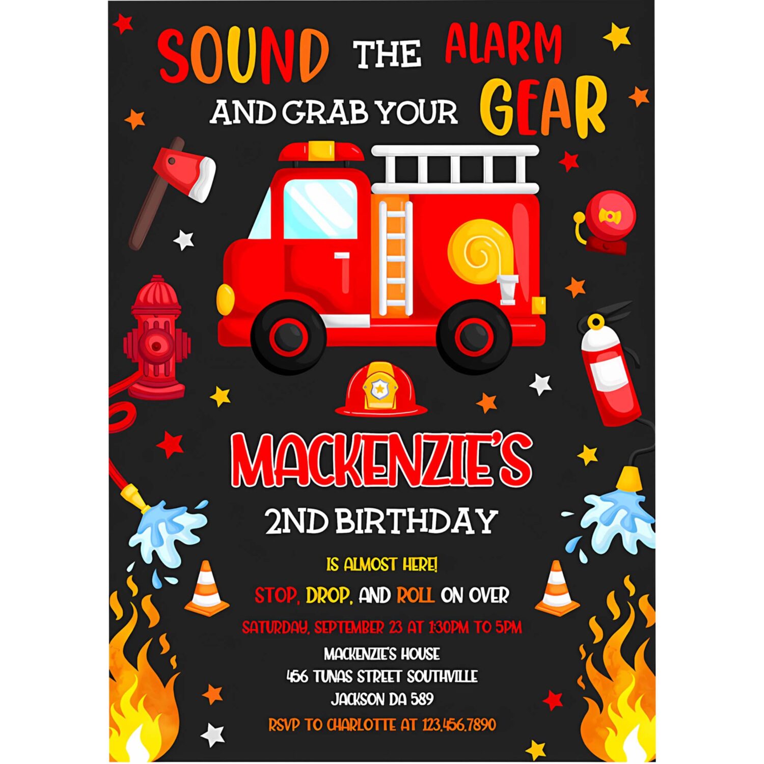 Firetruck invitation fire truck birthday invitation firetruck invitation 4