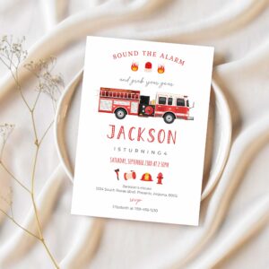 Firetruck invitation fire truck birthday invitation firetruck invitation fire truck invitation 1