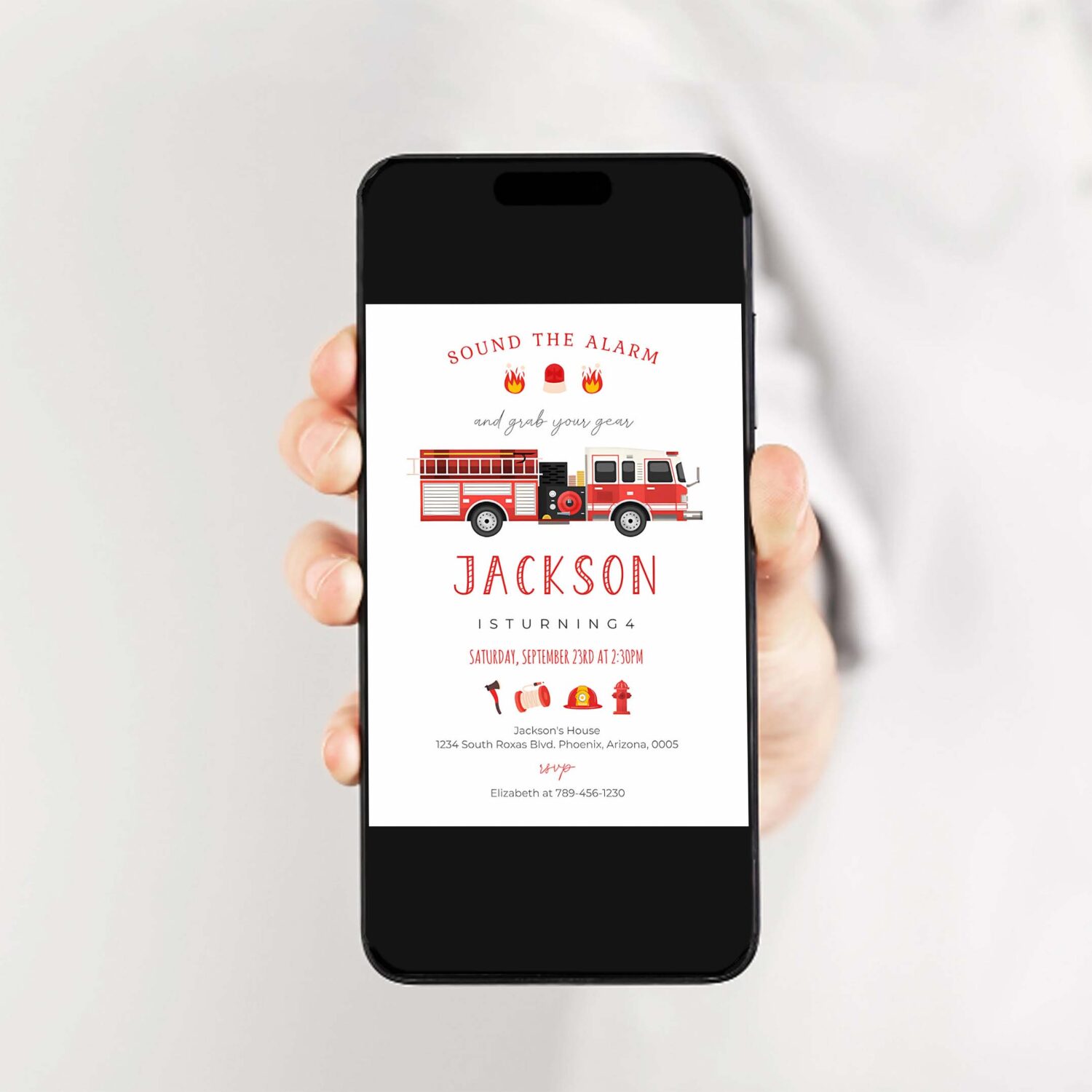 Firetruck invitation fire truck birthday invitation firetruck invitation fire truck invitation 2