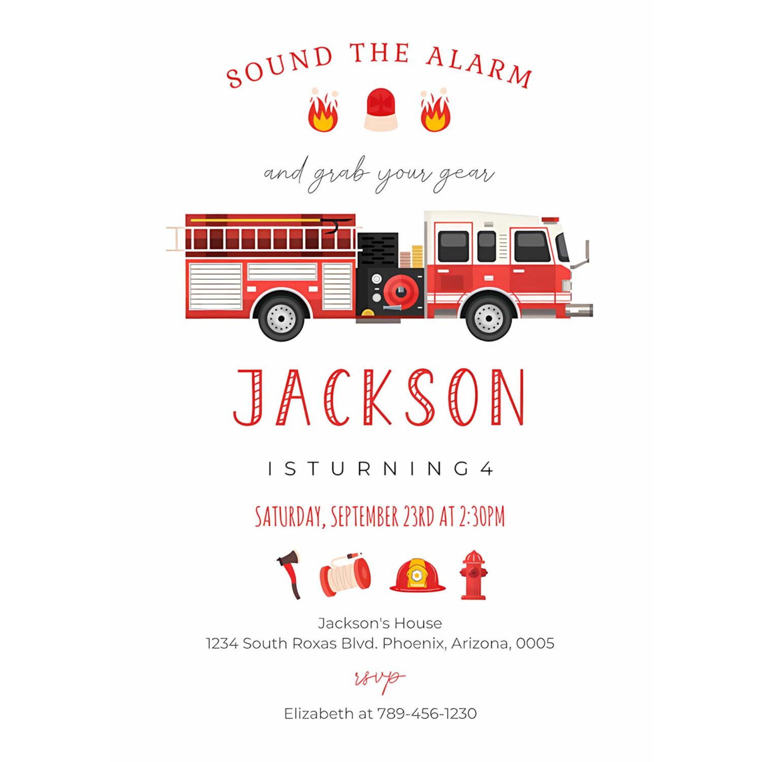 Firetruck invitation fire truck birthday invitation firetruck invitation fire truck invitation 4