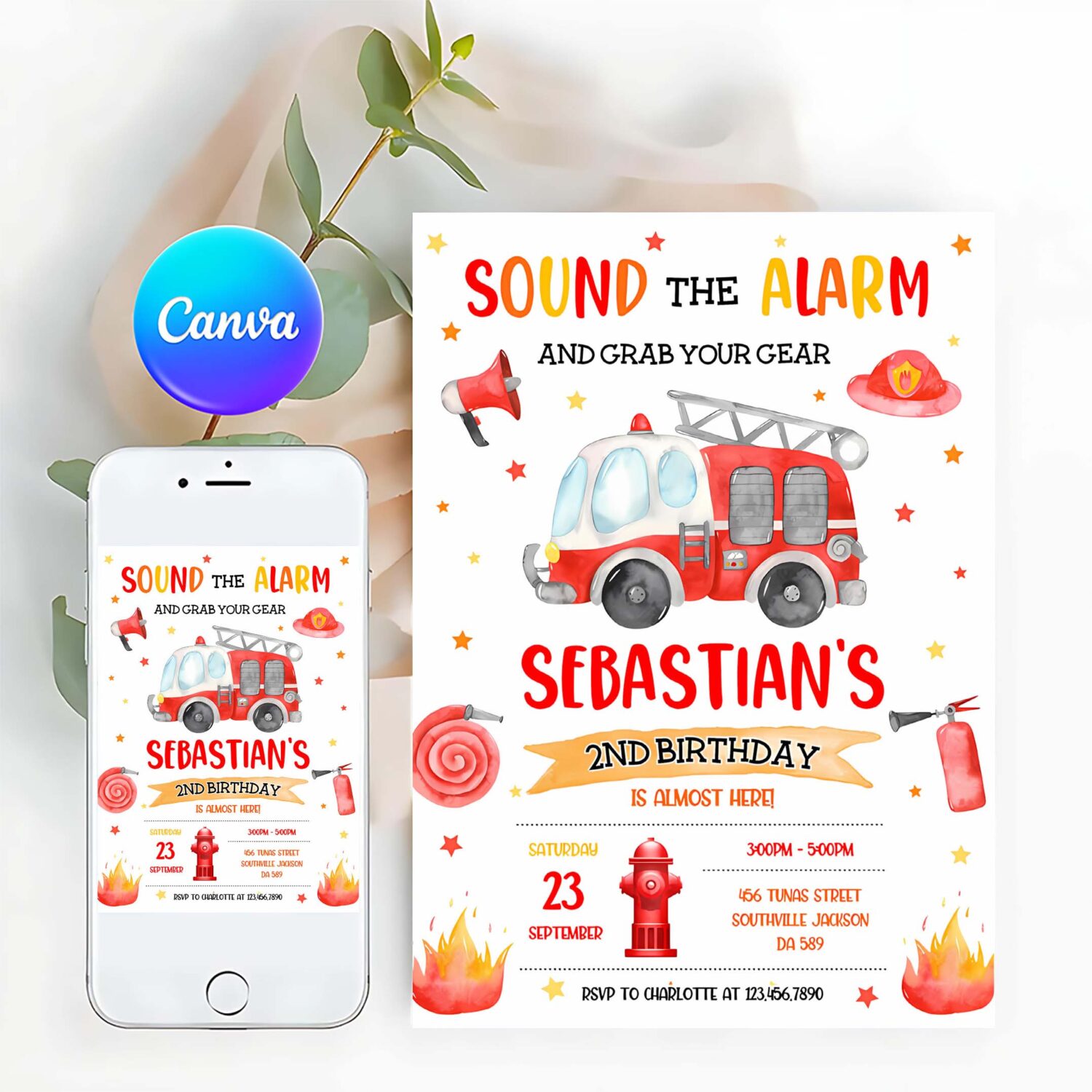 Firetruck invitation fire truck birthday invitation firetruck invitation fire truck kids invitation