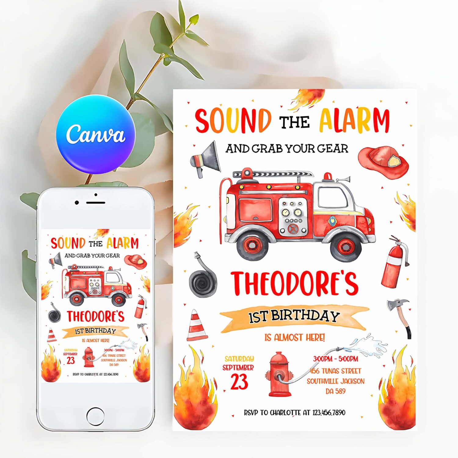 Firetruck invitation red fire truck birthday invitation firetruck invitation fire truck invitation