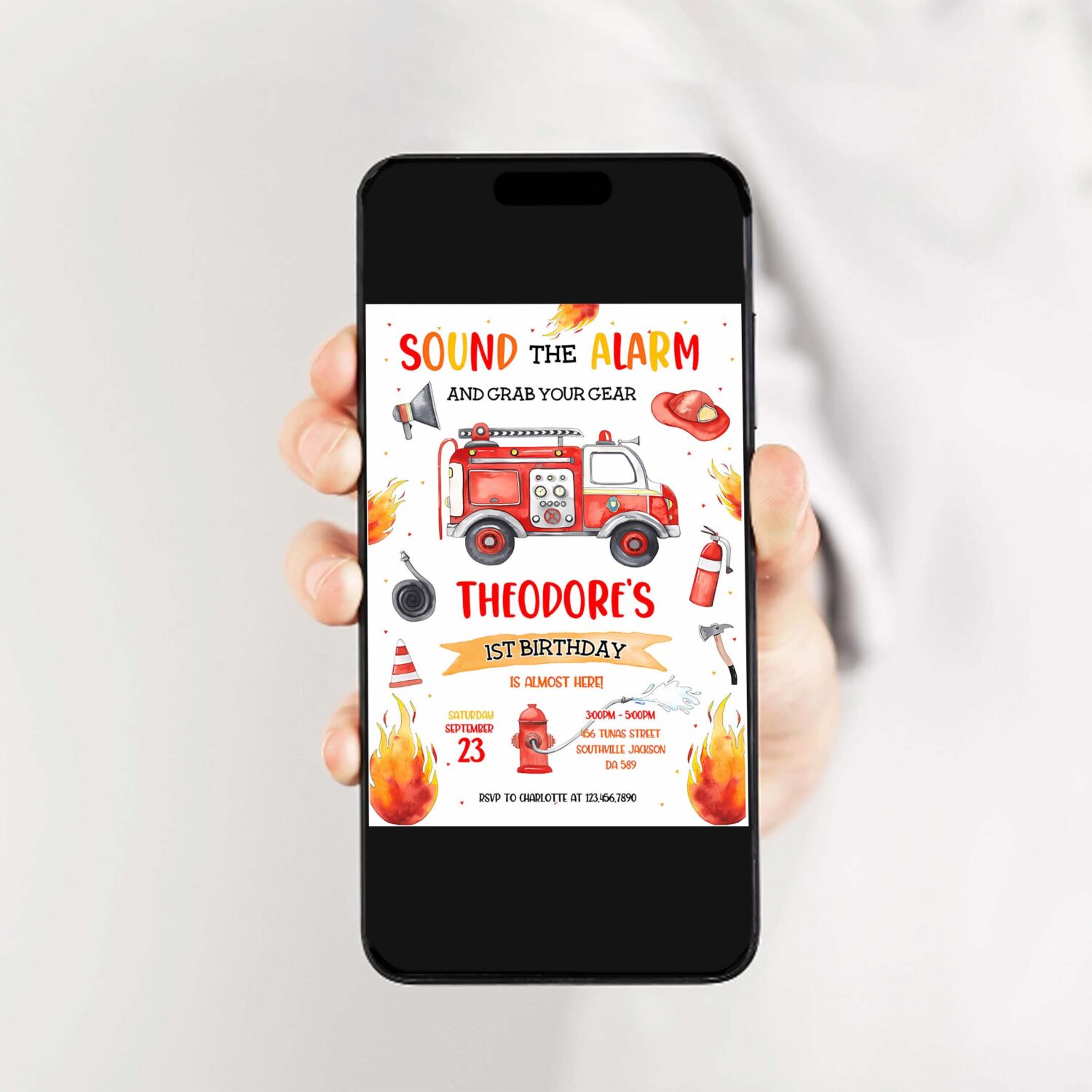 Firetruck invitation red fire truck birthday invitation firetruck invitation fire truck invitation 2