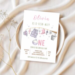 Fishing 1st birthday o fish ally one birthday invitation u94x 1