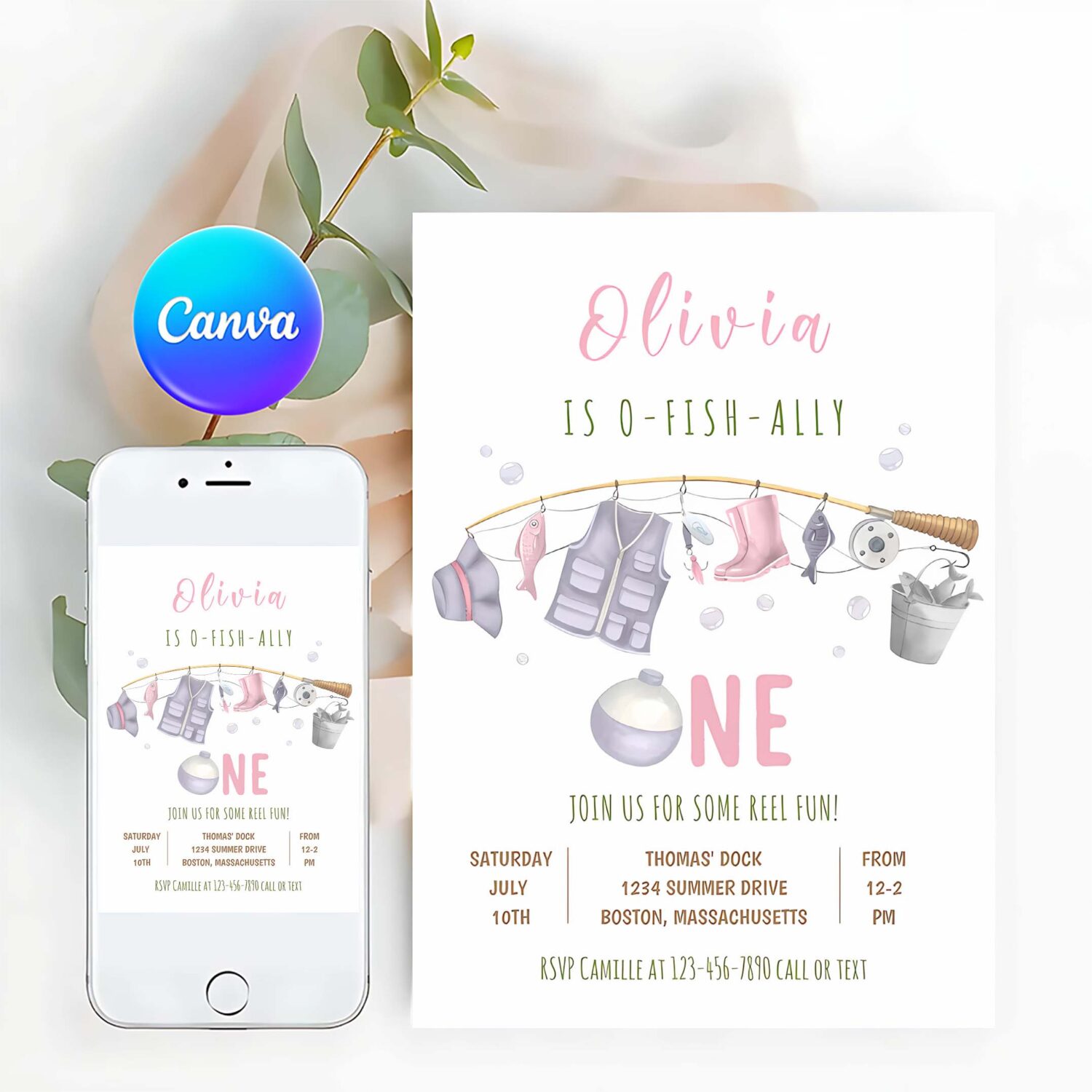 Fishing 1st birthday o fish ally one birthday invitation u94x