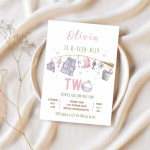 Fishing 2nd birthday o fish ally two birthday invitation q41v 1