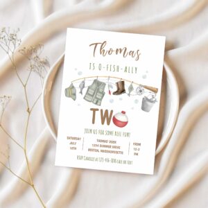 Fishing 2nd birthday o fish ally two birthday invitation w91x 1