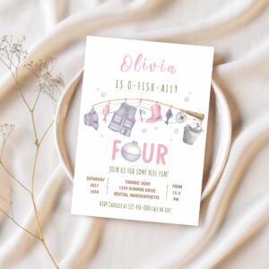 Fishing 4th birthday o fish ally four birthday invitation q95o 1