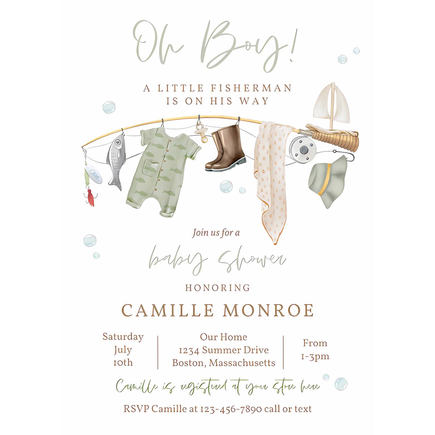 Fishing baby shower invitation a little fisherman is on the way baby shower invite boy fisherman baby shower 4