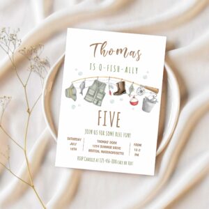 Fishing birthday o fish ally the big one birthday invitation w12b 1