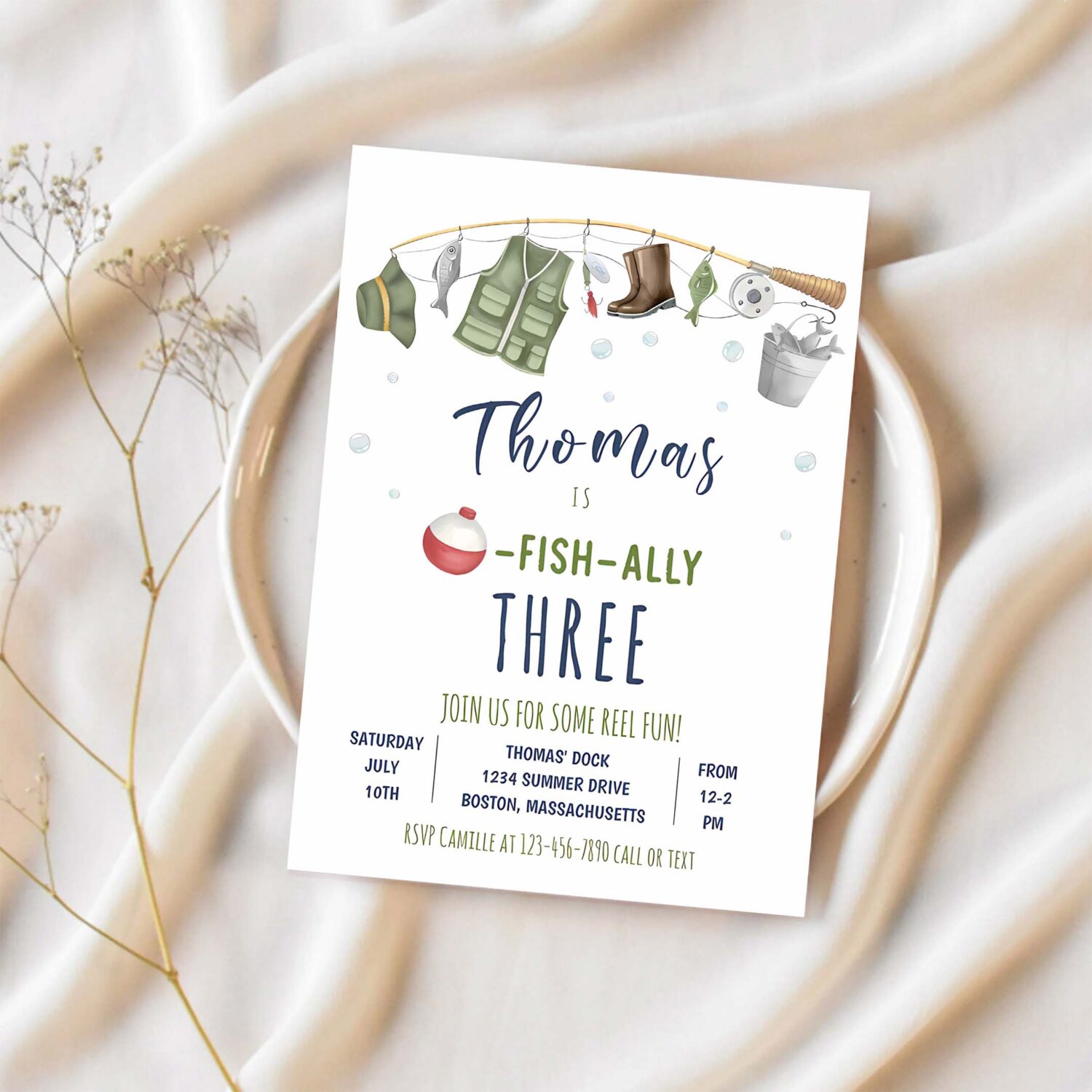 Fishing birthday party boy o fish ally birthday invitation y27i 1
