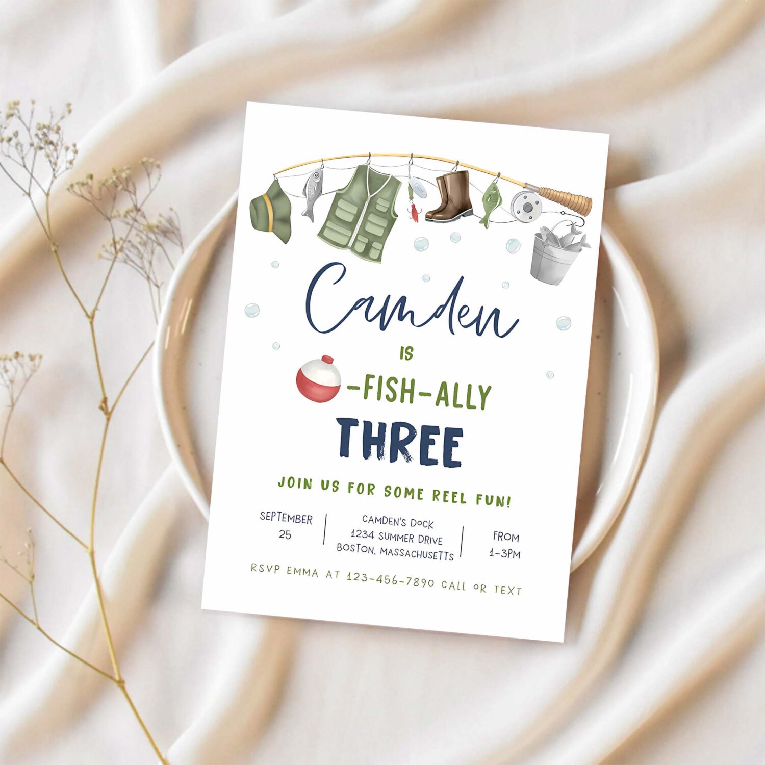 Fishing birthday party invitation o fish ally any age birthday party fisherman party gone fishing party 1