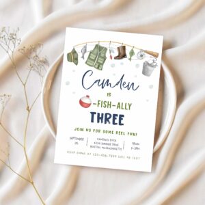 Fishing birthday party invitation o fish ally any age birthday party fisherman party gone fishing party 1