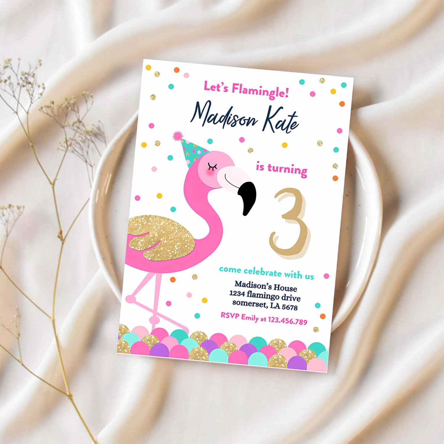 Flamingo birthday invitation flamingo invitation flamingo pool party invitation flamingo party luau party 1