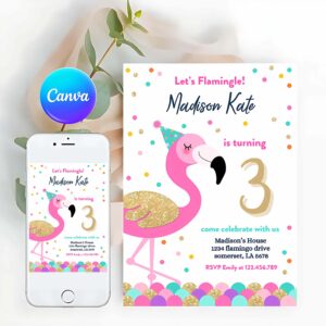 Flamingo Birthday Invitation