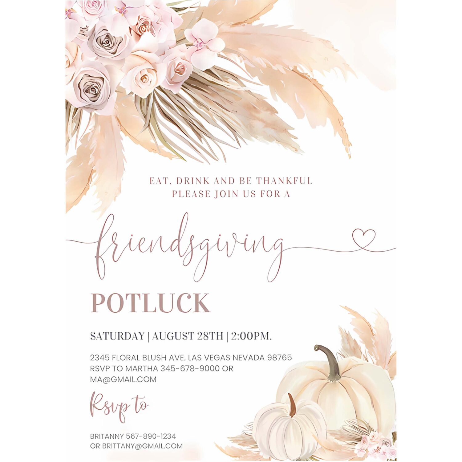 Friendsgiving invitation autumn friendsgiving dinner invite template holiday invite 4