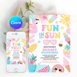 Tropical Beach Invitation, Fun In The Sun Tropical Beach Birthday Party Invitation