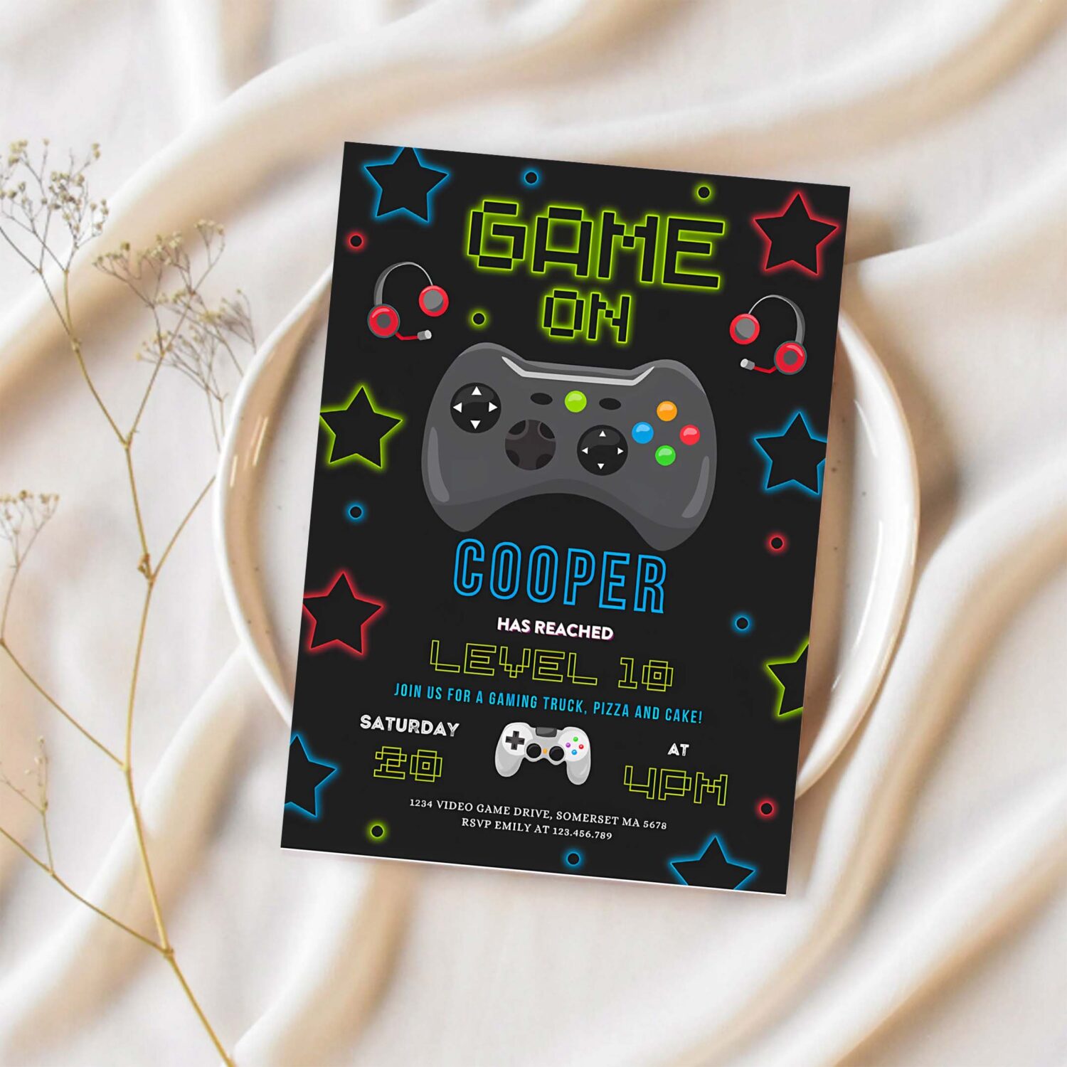 Gaming invitation video game invitation video game birthday invitation gaming birthday party video gaming 1