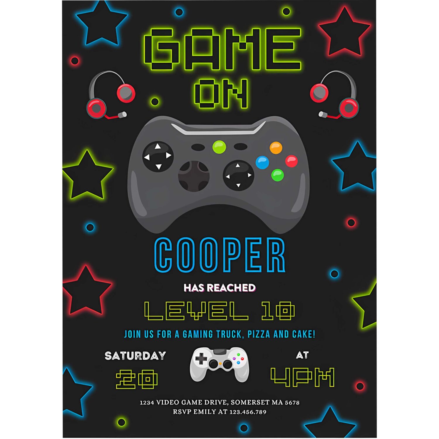 Gaming invitation video game invitation video game birthday invitation gaming birthday party video gaming 4