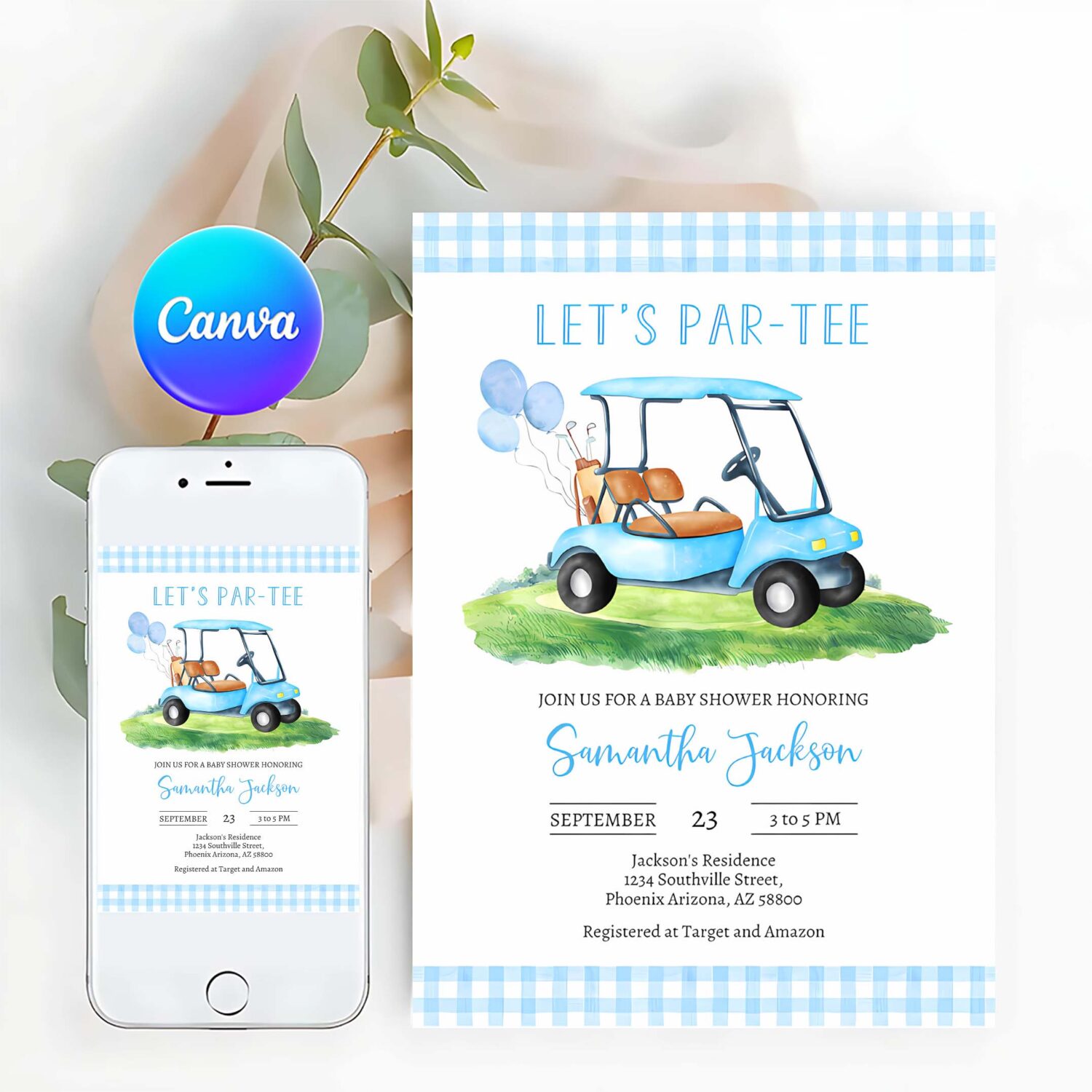 Golf baby shower invitation lets par tee baby shower invitation golf invitation