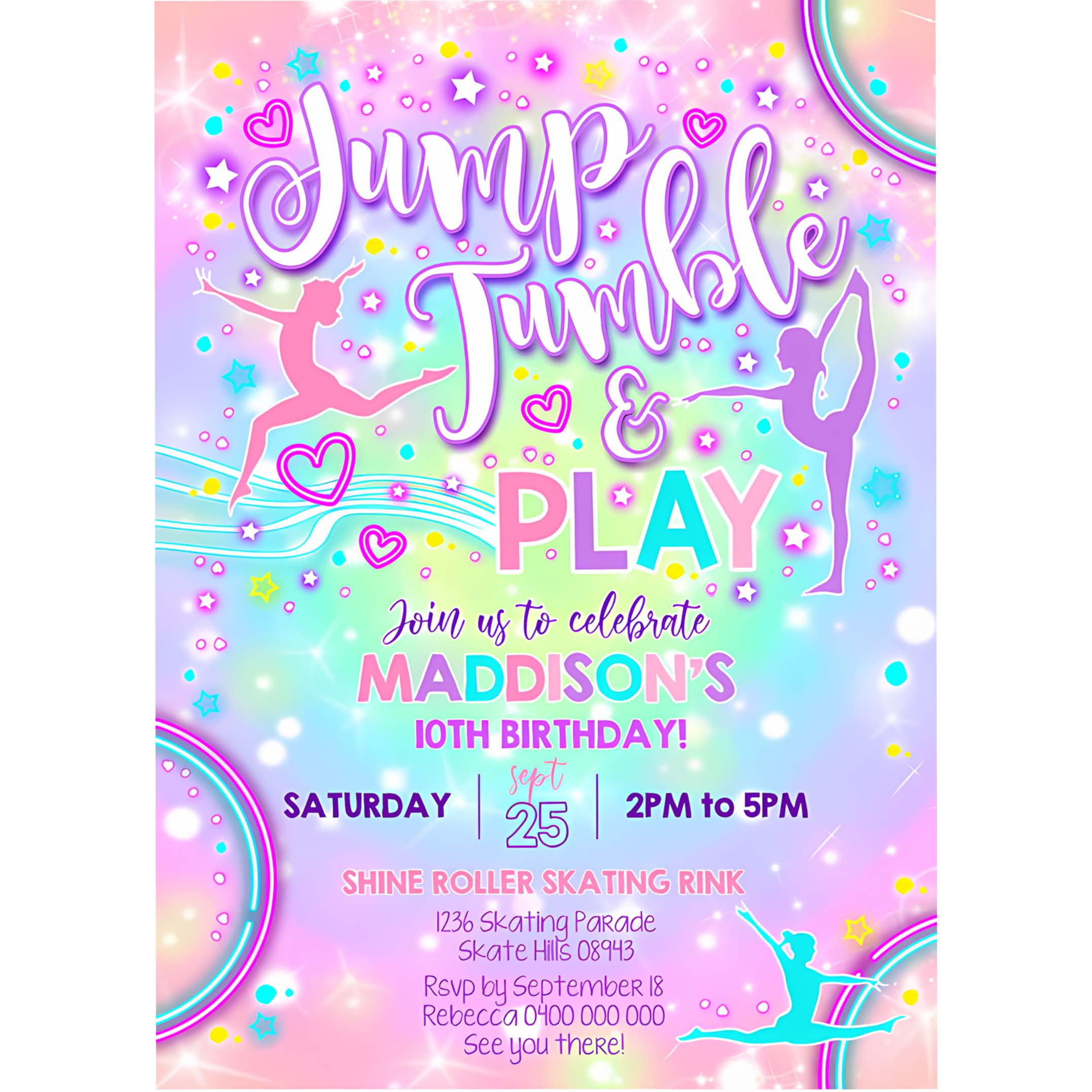 Gymnastics Party Invitation Gymnastics Party Gymnastics Invitation