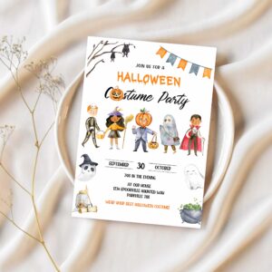 Halloween invitation halloween party invitation halloween birthday invitation halloween costume party invitation 1
