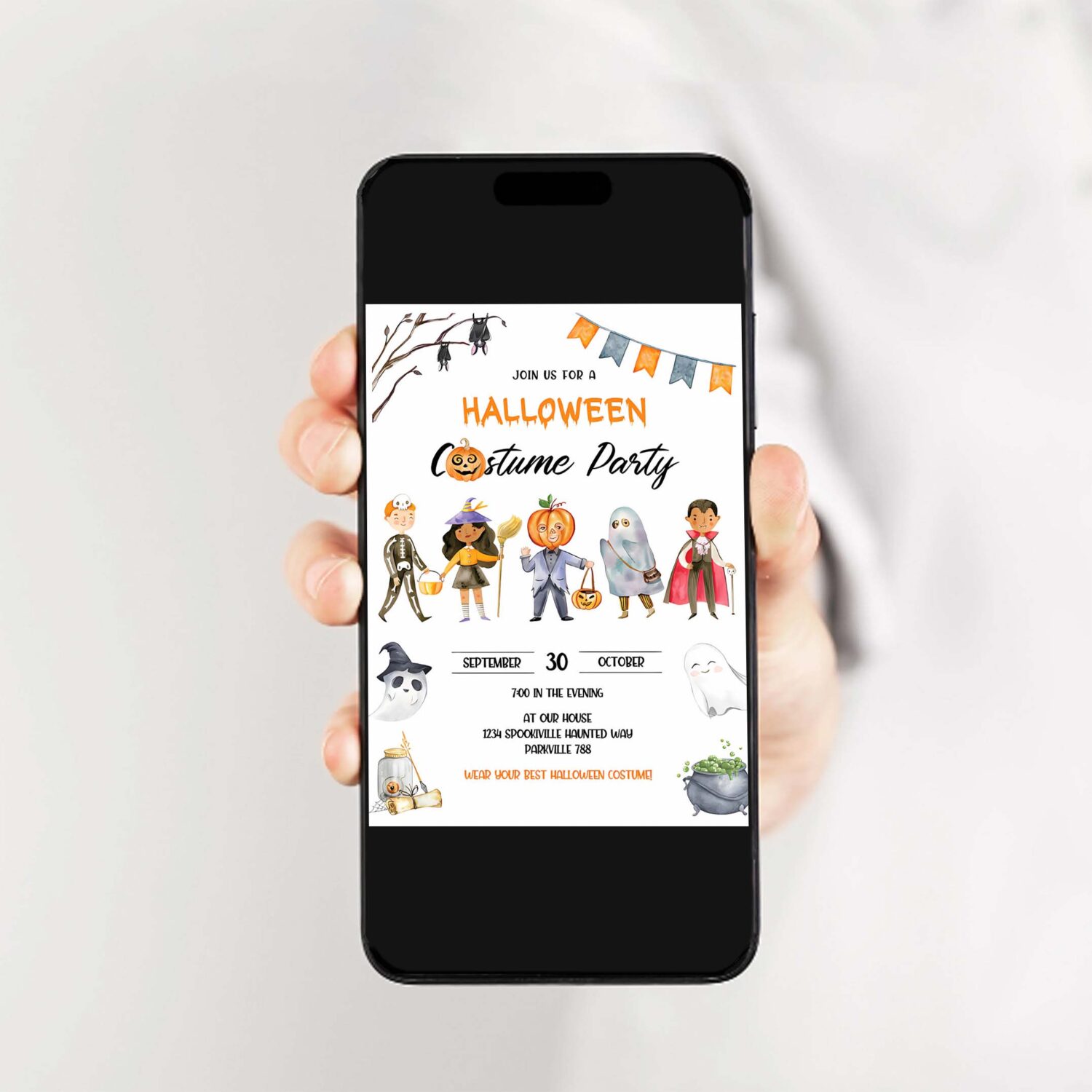 Halloween invitation halloween party invitation halloween birthday invitation halloween costume party invitation 2
